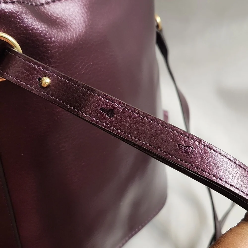 Coach Derby Purple Metallic Leather Backpack - Picture 10 of 16